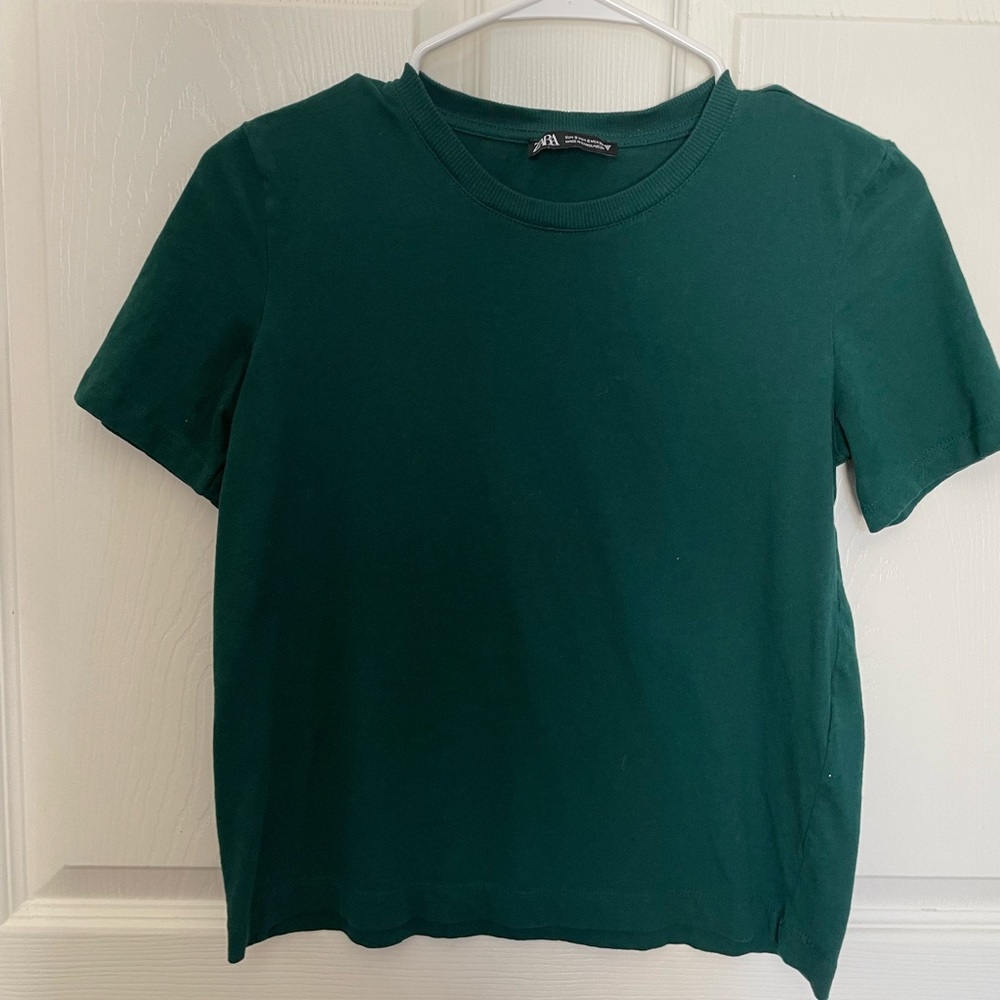 green zara top